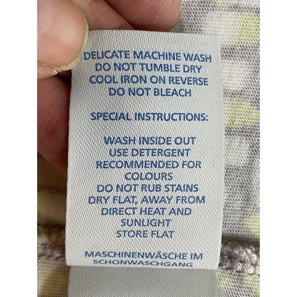 Boden Dress US Size 4P Gray & Lime Green Print Cap Sleeve Jersey Pockets EUC - Picture 11 of 14